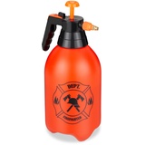 Relaxdays Feuerlöscher Wasserspritze Kinder, 3 l Wassertank, Feuerwehrmann Spielzeug, Wasserpistole für Sommer, orange