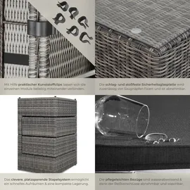 Tectake San Domino Aluminium Rattan Lounge hellgrau/dunkelgrau