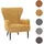 Mendler Lounge-Sessel HWC-K37 Chenille 75 x 80 x 75 cm Gelb mit Kissen
