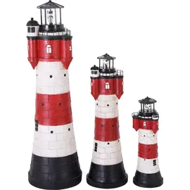 Westerholt Solar Leuchtturm Roter Sand Polyresin 78 cm inkl. LED weiß