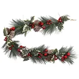 FEERIC LIGHTS & CHRISTMAS ATMOSPHERA CREATEUR D'INTERIEUR Weihnachtsgirlande Natur aus Holz Zweige rot 1 m