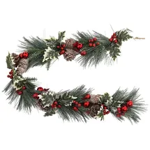 FEERIC LIGHTS & CHRISTMAS ATMOSPHERA CREATEUR D'INTERIEUR Weihnachtsgirlande Natur aus Holz Zweige rot 1 m