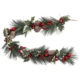 FEERIC LIGHTS & CHRISTMAS ATMOSPHERA CREATEUR D'INTERIEUR Weihnachtsgirlande Natur aus Holz Zweige rot 1 m