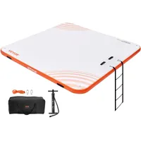 Vevor Aufblasbares Schwimmdock, 2,13 x 2,13 m, aufblasbare Dockplattform, rutschfeste Wasser-Schwimmdockmatte mit tragbarer Tragetasche und abnehmbarer Leiter, Schwimmplattform-Inselfloß für Pool