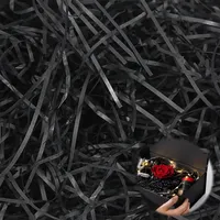 Hengrongshen Füllmaterial Geschenk, 500g Füllmaterial für Pakete Hochwertiges, Geschreddertes Papier Geschenkbox-Dekoration für Weihnachten, Hochzeit, Jahrestag, Valentinstagsparty(Schwarz)