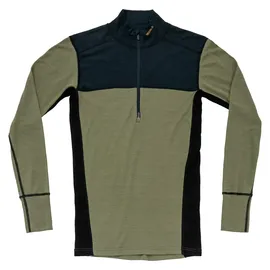 Devold Lauparen Merino 190 Zip Neck Herren Funktionsshirt-Grün-L
