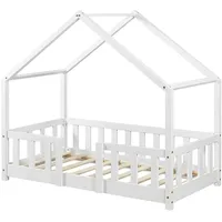 [en.casa] Kinderbett Treviolo 70 x 140 cm Kiefer weiß