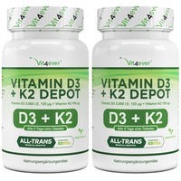 365 - 1095 Tabletten Vitamin D3 5000 I.E. + Vitamin K2 100 mcg MK7 All-Trans