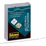 IDENA 31114 - LED Micro Lichterkette mit 10 LED in warmweiß, mit 6 Stunden Timer Funktion, batteriebetrieben, ca. 1,2 m lang, für Innen