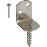 GAH Alberts Flechtzaunhalter L-Form 32 mm x 38 mm Edelstahl mit Holzschraube 4 Stück