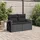 vidaXL Gartensofa 2-Sitzer Loungesofa schwarz