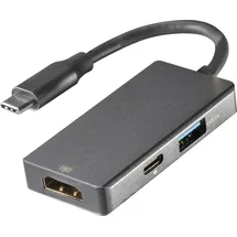 Vivanco 3in1 USB-C® Aluminium Multiport Hub (45961) - Grau