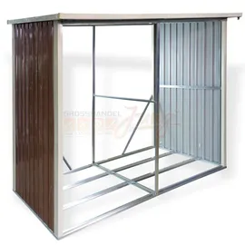 DEMA Kaminholzregal Metall 303 x 111,5 x 188 cm Beige