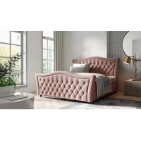 Fun Möbel Boxspringbett Schlafzimmerbett TURHAN 140x200cm Stoff Elisa Velvet