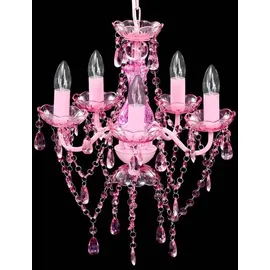 vidaXL Kronleuchter 5 Glühbirnen Rosa