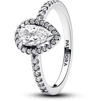 PANDORA Timeless Funkelnder Birnen-Kranz Ring aus Sterling Silber mit Cubic Zirkoniastein verziert, Größe: 56, 192835C01-56