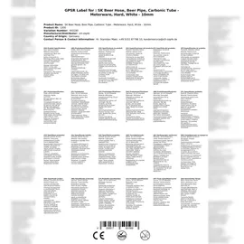 ich-zapfe SK Bierschlauch, Bierleitung, Kohlensäureschlauch - meterware - hart - weiß - 10mm