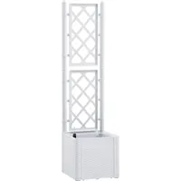 vidaXL Garten-Hochbeet mit Spalier 646087 60 x 30 cm Weiß