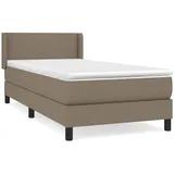 vidaXL Boxspringbett mit Matratze Taupe 100x200 cm Stoff