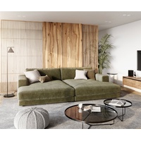 DELIFE Big-Sofa Cubico, Samt Olive 290x170 cm Bigsofa grün 291 cm x 87 cm x 167 cm