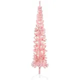 vidaXL Künstlicher Halb-Weihnachtsbaum mit Ständer Schlank Rosa 210 cm