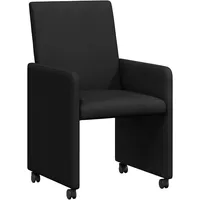 VidaXL Esszimmerstühle mit Rollen 2 pcs Schwarz 57 x