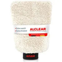 AlClear 950013WH Mikrofaser Autowaschhandschuh 27x17 cm, Weiß, 1 Stück, extrem saugstark, kratzfrei, hochflorig, für Lack, Glas, Felgen, auch für Motorrad
