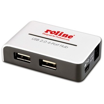 Roline USB 2.0 Hub Black and White", 4 Ports, mit Netzteil