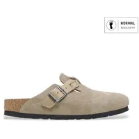 Birkenstock für Damen. 1026667 Leder-Clogs Boston Braided (Normale Weite) taupe (39), Wohnung, Keine, Lässig