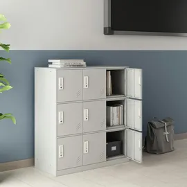 [en.casa] Aktenschrank, Rautavaara mit 9 Türen Lichtgrau