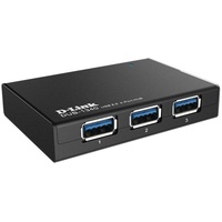 D-Link DUB-1340 4 Port USB 3.0 Hub (abwärtskompatibel, Geschwindigkeiten von bis zu 5 Gbit/s) schwarz
