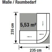 Kerkmann Empfangstheke BARI L-Form, anthrazit, weiß 235,0 x 235,0 x 112,0 cm