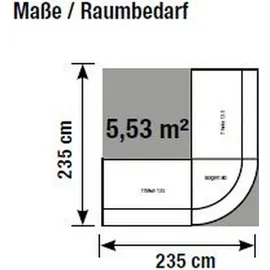 Kerkmann Empfangstheke BARI L-Form, anthrazit, weiß 235,0 x 235,0 x 112,0 cm