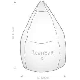 Sitting Point BeanBag Fluffy 70 x 110 cm weiß