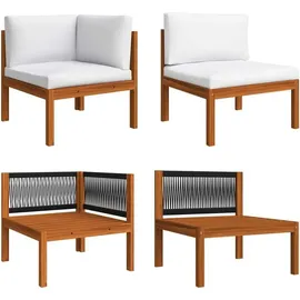 vidaXL Garten-Lounge-Set 8-tlg. cremefarbenes Holz Akazie