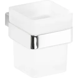 Becher Erina (Ausführung: Glashalter Erina mit Wandhalter Edelstahl verchromt)