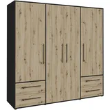 Forte Drehtürenschrank Mokkaris 205,9 x 200,1 x 58,8 cm Braun
