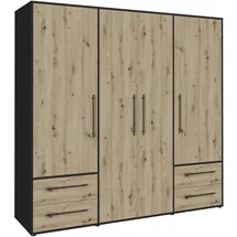 Forte Drehtürenschrank Mokkaris 205,9 x 200,1 x 58,8 cm Braun