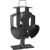 Wiltec Kaminofenventilator 90 x 230 x 155 mm ohne Strom Schwarz