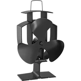 Wiltec Kaminofenventilator 90 x 230 x 155 mm ohne Strom Schwarz
