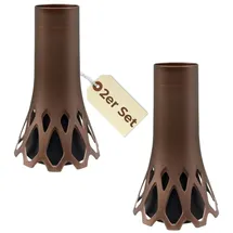 GarPet 2er Set Grabvase mit Sockel Gewicht Friedhofvase Grabschmuck Blumenvase Friedhof Grab Vase bronze 1 L Frostsicher