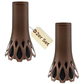 GarPet 2er Set Grabvase mit Sockel Gewicht Friedhofvase Grabschmuck Blumenvase Friedhof Grab Vase bronze 1 L Frostsicher