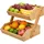 Relaxdays Obst Etagere Bambus, 2 Etagen, HBT 26,5x30x25 cm, Korbetagere, Obst, Gemüse & Gebäck, Obstschale Küche, Natur