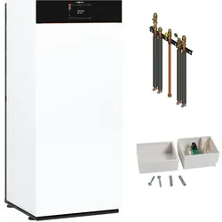 Gastherme Paket Vitodens 333-F, 11 kW, Ladespeicher, Aufputz oben, Viessmann