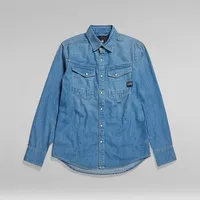 G-Star D23616-d252 Slim Fit Langarmhemd - Faded Cricket Blue