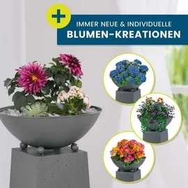 Hoberg Pflanzsäule Metall 23 x 23 x 70 cm kabellos grau
