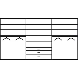 Rauch Kleiderschrank »Hildesheim« inkl. Passepartout und Schubkasten mit Inneneinteilung weiß, B:275cm H:231cm T:58cm, Holzwerkstoff, Schränke, Kleiderschrank,