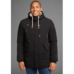 Winterjacke BRUNO BANANI, Herren, Gr. XL, schwarz, Obermaterial: 100% Polyester. Futter: 100% Polyester. Wattierung: 100% Polyester, casual, tailliert, Langarm Bündchen, Jacken, modischer Stil, taillierte Passform, mit Kapuze, mit Kordelzügen
