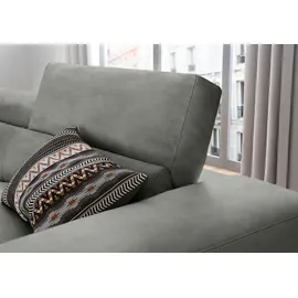 W.Schillig Ecksofa "piedroo, Designsofa mit tollem Sitzkomfort, bequem und elegant, L-Form", grau (grau s37), B:343cm H:70cm T:193cm, Stoff S37 (100% Polyester): Luxus-Microfaser in Lederoptik, Sofas, Ecksofa, Kopfteilverstellung, wahlweise mit