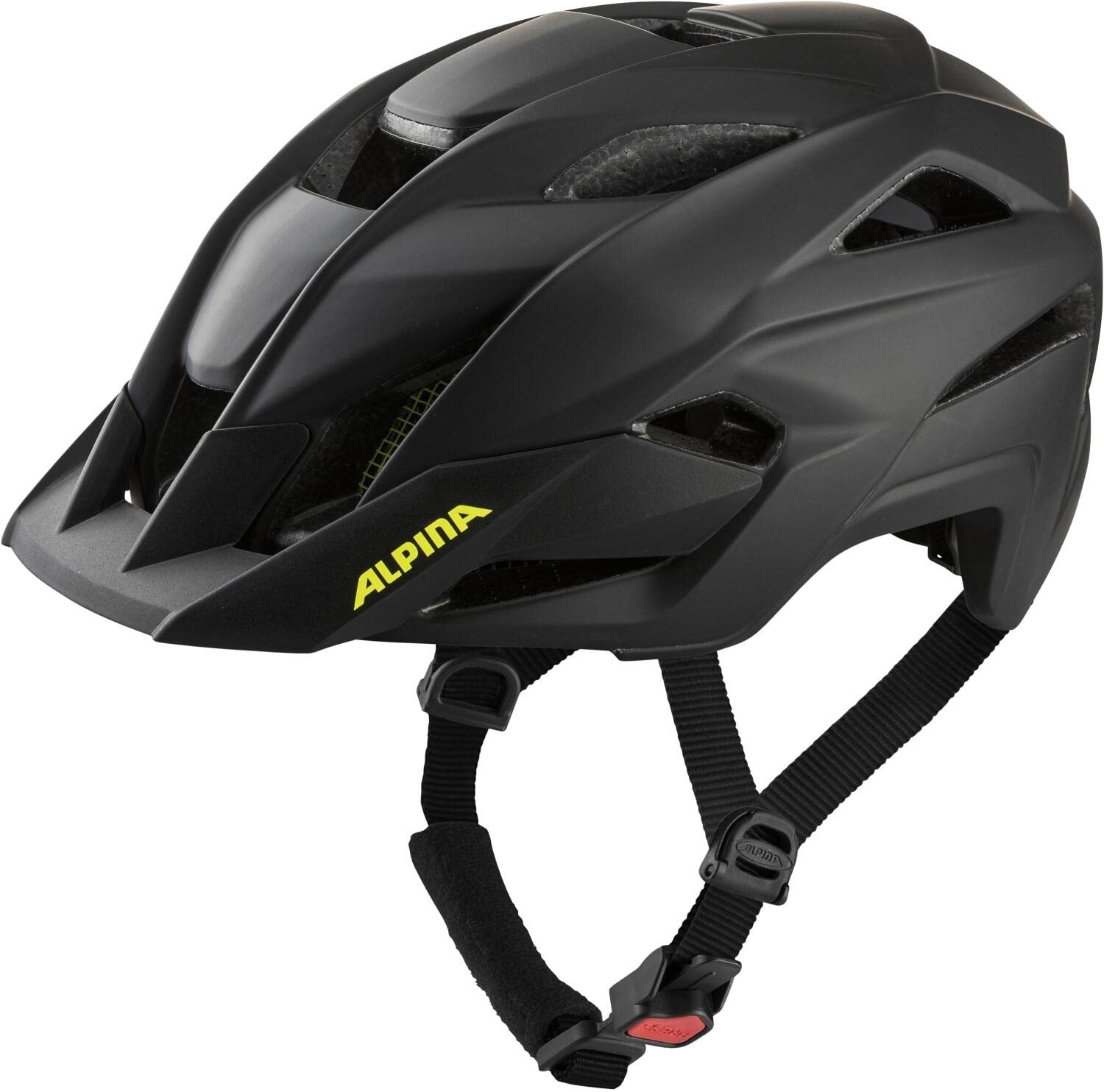 ALPINA KAMLOOP - Individuell Anpassbarer, Leichter & Sicherer Fullface Fahrradhelm Mit Kinnbügel Für Erwachsene, black-neon yellow matt, 51-55 cm